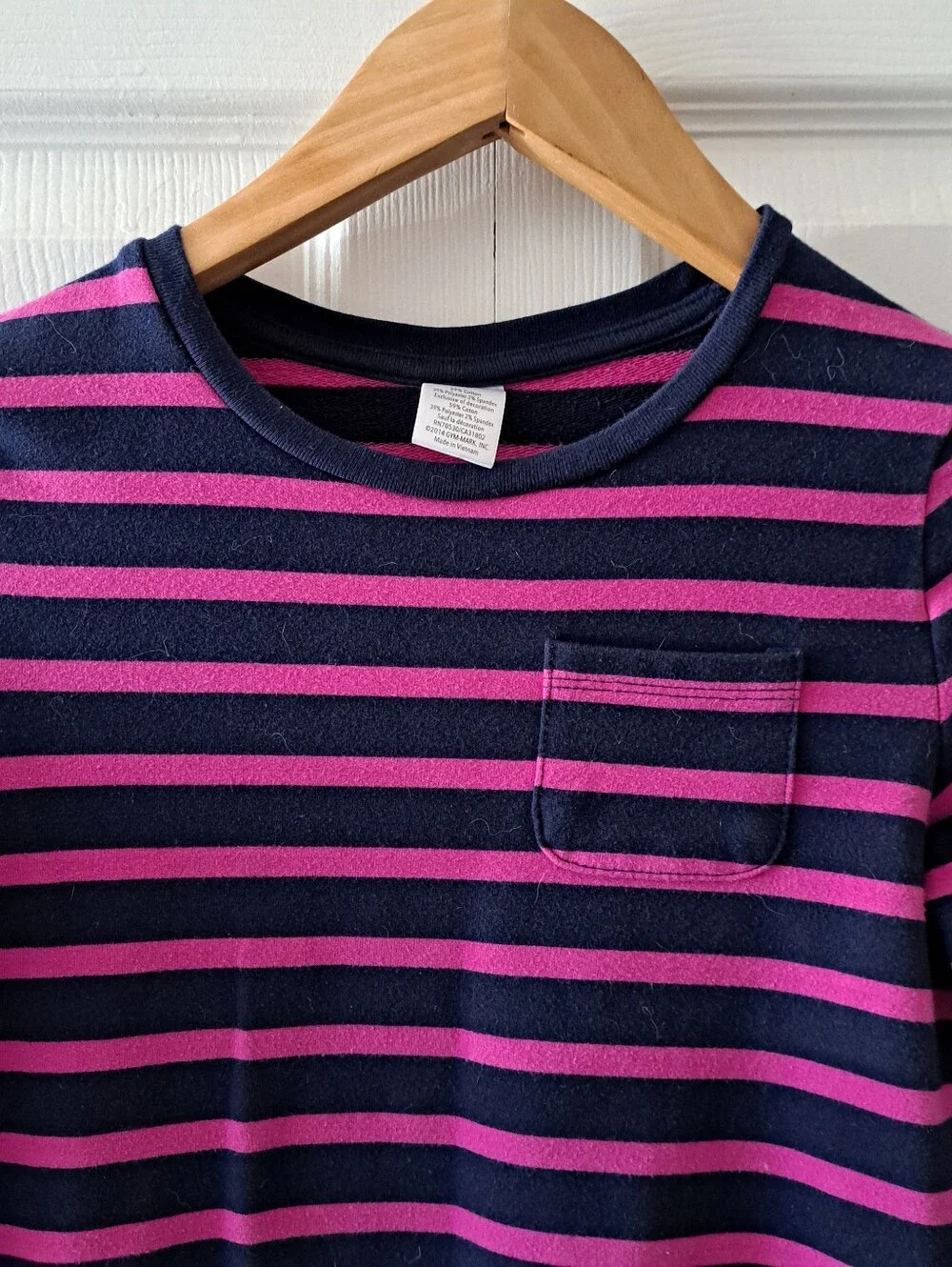 Gymboree Navy and Pink Striped Long-Sleeve Dress